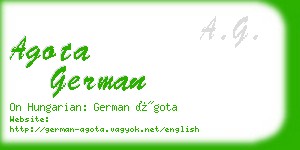 agota german business card